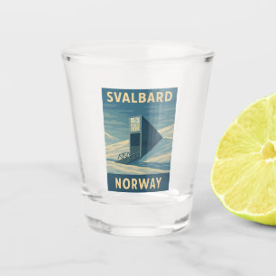Retro Vintage Travel Svalbard Norwegen Landschaft Schnapsglas