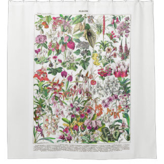 Retro Vintage tropische Blumen botanisch Duschvorhang