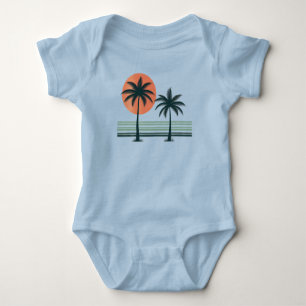 Retro/Vintage tropische Palmen Baby Strampler
