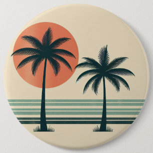 Retro/Vintage tropische Palmen Button