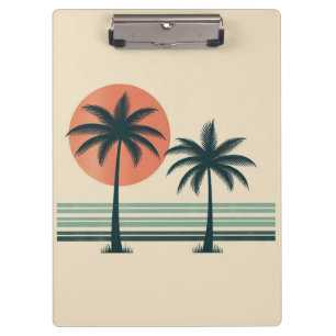 Retro/Vintage tropische Palmen Klemmbrett