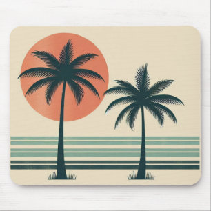 Retro/Vintage tropische Palmen Mousepad
