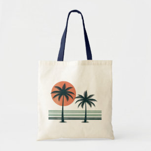 Retro/Vintage tropische Palmen Tragetasche
