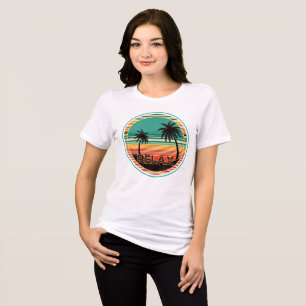 Retro Vintage Tropisches Paradies Tri-Blend Shirt