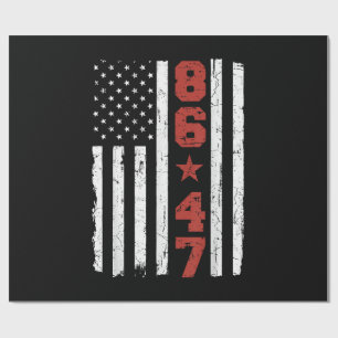 Retro Vintage USA-Flagge 86 47 Anti Trump Geschenkpapier