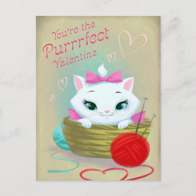 Retro Vintage Valentine cat Carte postale (Devant)