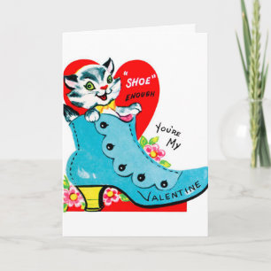Retro Vintage Valentine chat ajouter la carte de m