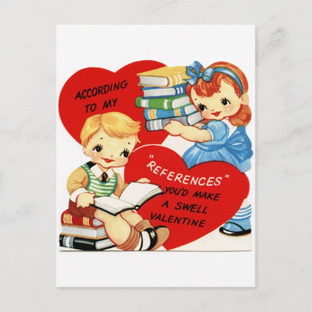 Retro Vintage Valentine réserver carte postale (Devant)