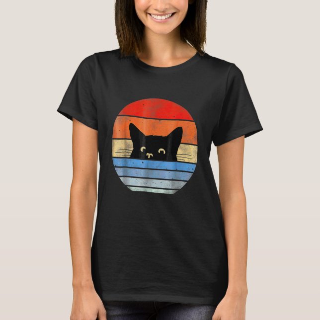 Retro Vintage versteckte Katze T-Shirt (Vorderseite)