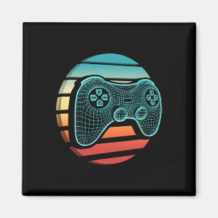 Retro Vintage Videospiel-Controller Gamer Sonnenun Magnet