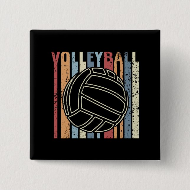 Retro Vintage Volleyball Button (Vorderseite)