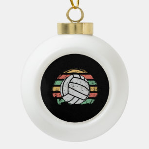 Retro-Vintage-Volleyball Keramik Kugel-Ornament