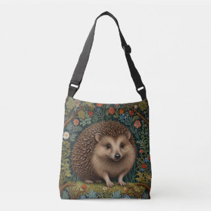 Retro-vintage-Wald-Igel-Wald-botanisch Tragetaschen Mit Langen Trägern