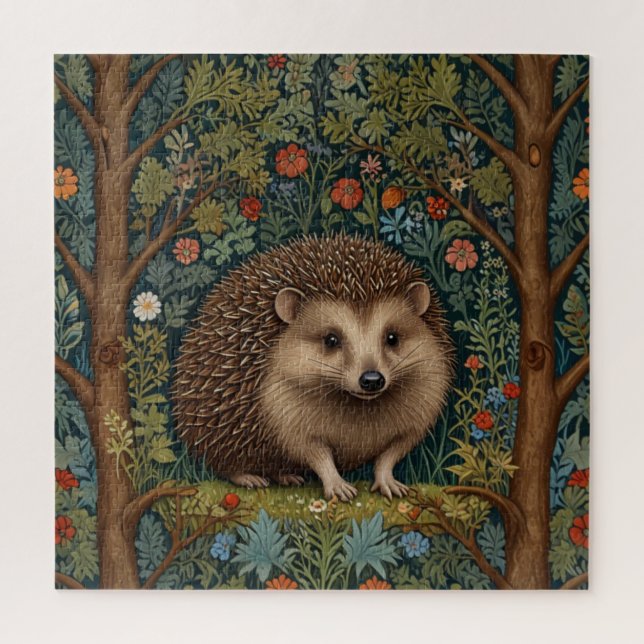 Retro Vintage Wälder Igel Wälder botanischen (Vertikal)