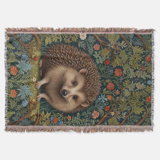 Retro Vintage Wälder Igel Wälder botanischen Decke (Vorderseite)