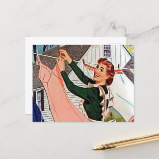 Retro-Vintage Wäsche Postkarte