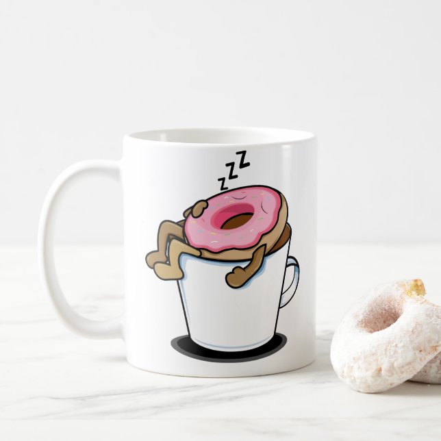 Retro Vintage Wasserfarbe Kaffeetasse (Mit Donut)