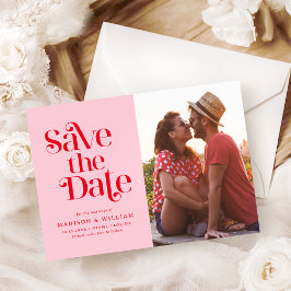 Retro Vintage Wedding Save the Date Foto Einladung