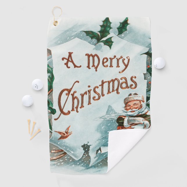 Retro Vintage Weihnachten Cooler Weihnachtsmann Golfhandtuch (Insitu)