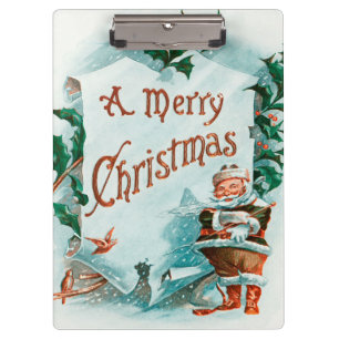 Retro Vintage Weihnachten Cooler Weihnachtsmann Klemmbrett