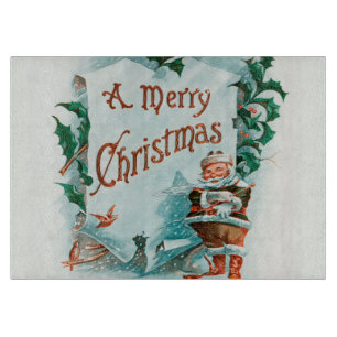 Retro Vintage Weihnachten Cooler Weihnachtsmann Schneidebrett