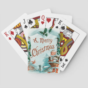 Retro Vintage Weihnachten Cooler Weihnachtsmann Spielkarten
