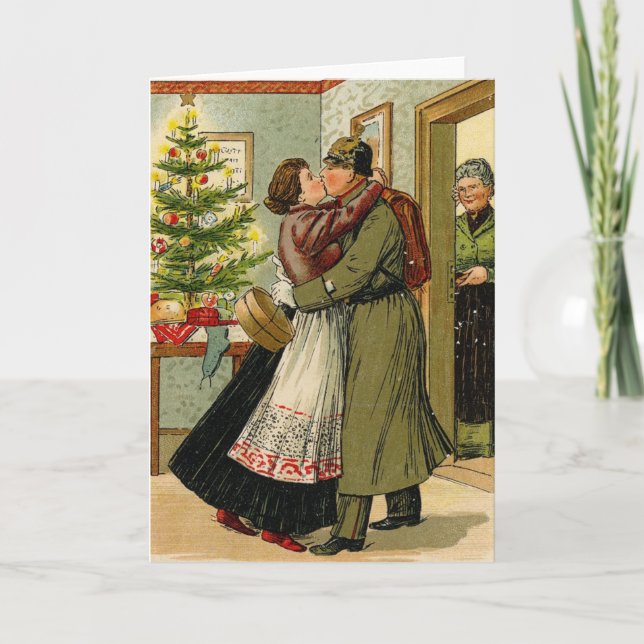 Retro Vintage Weihnachten des deutschen Soldaten (Vorderseite)