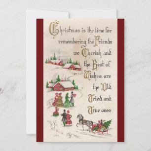 Retro Vintage Weihnachten Erinnern Schneeszene