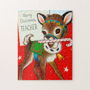retro vintage Weihnachten Lehrer Rentier