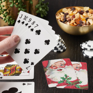 retro vintage Weihnachten Santa Feiertag Spielkarten