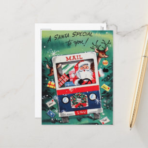 retro-vintage-Weihnachten-Santa Feiertagspostkarte