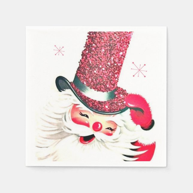 Retro Vintage Weihnachten Weihnachten Weihnachtsma Serviette (Vorderseite)