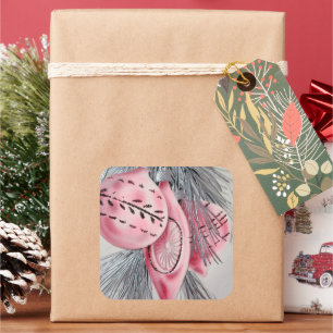 Retro Vintage Weihnachts-Feiertagsbirnen Aufkleber
