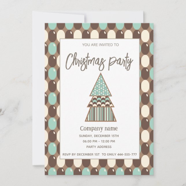 Retro Vintage Weihnachts-Party Einladung (Vorderseite)