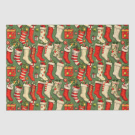 Retro Vintage Weihnachts-Strümpfe Seidenpapier