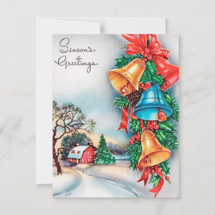 Retro Vintage Weihnachtsbauernhof hinzufügen Karte