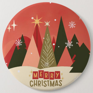 Retro-/Vintage-Weihnachtsbaum Button