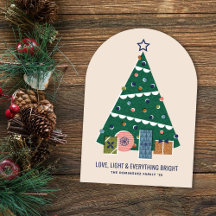 Retro Vintage Weihnachtsbaum Geschenke Holiday Kar