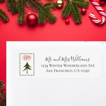 Retro Vintage Weihnachtsbaum und Kranz Minimalisti