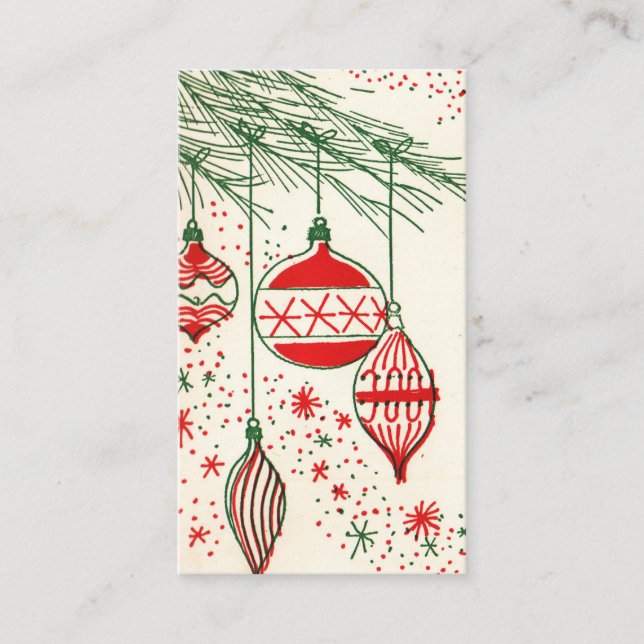Retro Vintage Weihnachtsbirnen addieren Visitenkarte (Vorderseite)