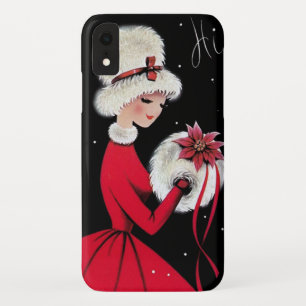 Retro Vintage Weihnachtsdame Festtage Case-Mate iPhone Hülle