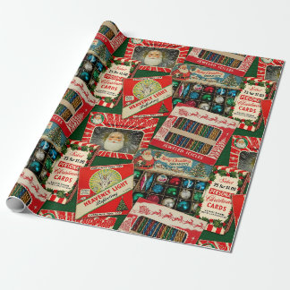 Retro Vintage Weihnachtsdekoration Collage Geschenkpapier