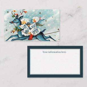 retro vintage Weihnachtsengel fügen Informationen Visitenkarte