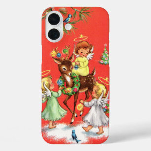 Retro Vintage Weihnachtsengel iPhone 16 Plus Hülle