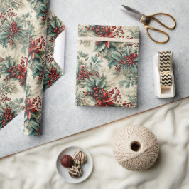 Retro Vintage Weihnachtsfeier Geschenkpapier