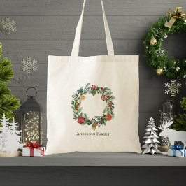 Retro Vintage Weihnachtsfeier & Ornamente Custom Tragetasche