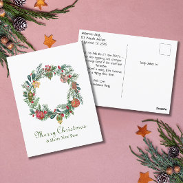 Retro Vintage Weihnachtsfeiertag und Ornamente Fun Postkarte