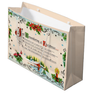 Retro-Vintage-Weihnachtsgedicht Große Geschenktüte