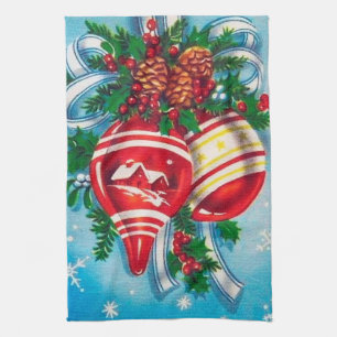 Retro-Vintage Weihnachtsglocken Geschirrtuch