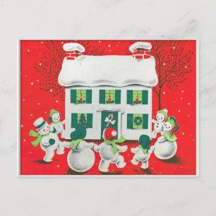 Retro Vintage Weihnachtskarte Feiertagspostkarte